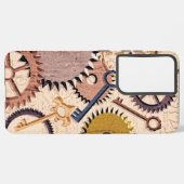 Steampunkホイール、ギア、鍵、旧地図油 絵を描 samsung galaxyケース (裏面横)