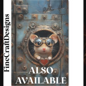 Steampunkホワイトマウスと赤いハートBQ1デコページ 薄葉紙