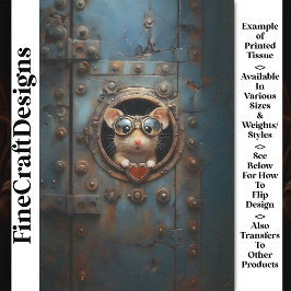 Steampunkホワイトマウスと赤いハートBQ1デコページ 薄葉紙