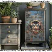 Steampunkホワイトマウスと赤いハートBQ2デコページ 薄葉紙