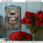 Steampunkホワイトマウスと赤いハートBQ2デコページ 薄葉紙