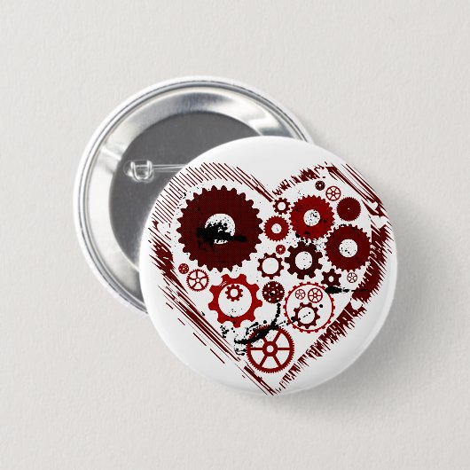 Steampunkボタン 缶バッジ (正面&裏面)