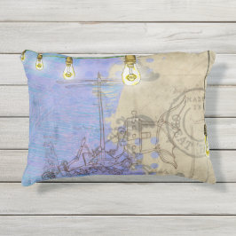 Steampunkメカニカルエジソン電球アーキテクト アウトドアクッション