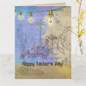 Steampunkメカニカルエジソン電球アーキテクト カード (黄色い花)