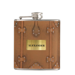 Steampunkヴィンテージのレザールックの場合 フラスク