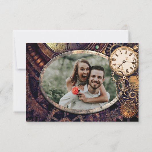 Steampunkヴィンテージギア写真保存日 セーブザデート (裏面)