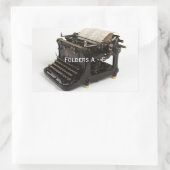 Steampunkヴィンテージタイプライターラベルシール 長方形シール (バッグ)