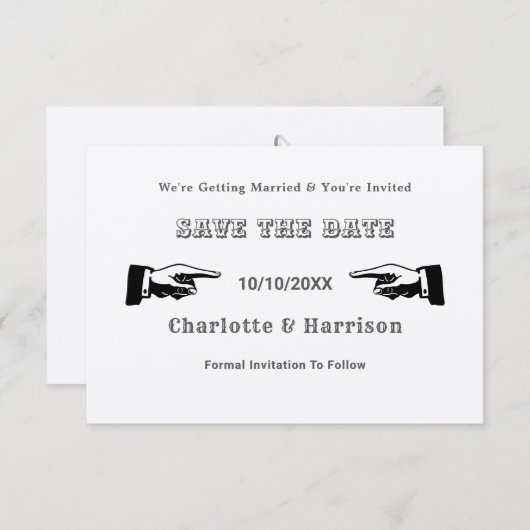 Steampunkヴィンテージ機械ギア日付の保存 セーブザデート (正面/裏面)