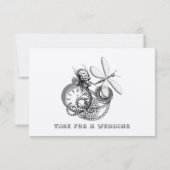 Steampunkヴィンテージ機械ギア日付の保存 セーブザデート (裏面)