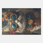 SteampunkヴィンテージCats Decopage Set ラッピングペーパーシート (正面)