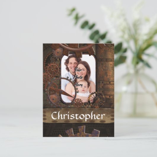 Steampunk写真の背景 ポストカード (スタンド正面)