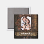 Steampunk写真の背景 マグネット (正面/裏面)