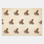 Steampunk周期表タコのデカップクラフト ラッピングペーパーシート (正面2)