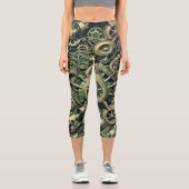 Steampunk工業用グリーンクロックギア カプリレギンス (正面)