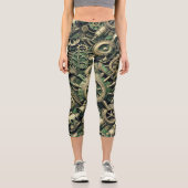 Steampunk工業用グリーンクロックギア カプリレギンス (正面)