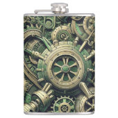 Steampunk工業用グリーンクロックギア フラスク (正面)