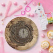 Steampunk工業用時計機械ヴィンテージマップ ペーパープレート (パーティー)