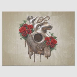 Steampunk情熱、愛の機械的なハート。 薄葉紙