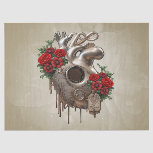 Steampunk情熱、愛の機械的なハート。 薄葉紙 (正面)