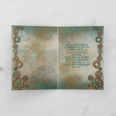 Steampunk折り畳み感謝メッセージ カード (内部)