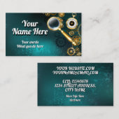 Steampunk拡大鏡の時計加工ギア 名刺 (正面/裏面)