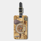 Steampunk旅行旧式な地図のコンパスの冒険 ラゲッジタグ (正面縦)