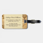 Steampunk旅行旧式な地図のコンパスの冒険 ラゲッジタグ (裏面横)