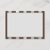 Steampunk時計とターコイズバラオンストライプの エンクロージャーカード (裏面)