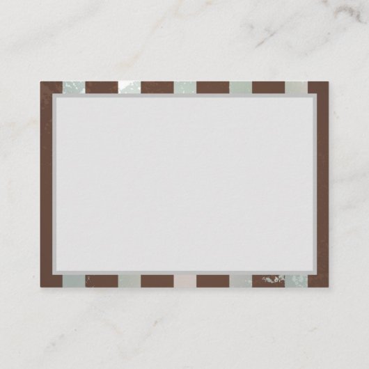 Steampunk時計とターコイズバラオンストライプの エンクロージャーカード (裏面)