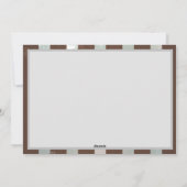 Steampunk時計とターコイズバラオンストライプの シーズンカード (裏面)