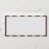 Steampunk時計とターコイズバラオンストライプの セーブザデート (裏面)