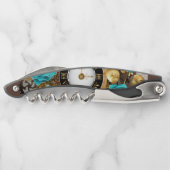 Steampunk時計とターコイズバラオンストライプの ソムリエナイフ (裏面)