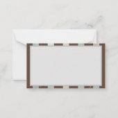 Steampunk時計とターコイズバラオンストライプの ノートカード (裏面)