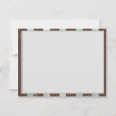 Steampunk時計とターコイズバラオンストライプの ノートカード (裏面)