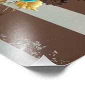 Steampunk時計とターコイズバラオンストライプの フォトプリント (角)