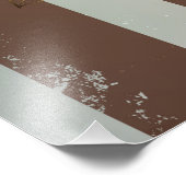 Steampunk時計とターコイズバラオンストライプの フォトプリント (角)