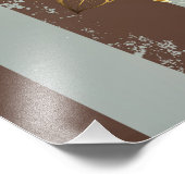 Steampunk時計とターコイズバラオンストライプの フォトプリント (角)