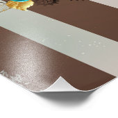 Steampunk時計とターコイズバラオンストライプの フォトプリント (角)