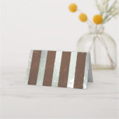 Steampunk時計とターコイズバラオンストライプの プレイスカード (裏面)