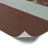 Steampunk時計とターコイズバラオンストライプの ポスター (角)