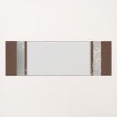 Steampunk時計とターコイズバラオンストライプの ヨガマット (裏面(横))