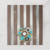 Steampunk時計とターコイズバラオンストライプの ロイヤリティカード (外部開封)