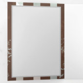 Steampunk時計とターコイズバラオンストライプの 三つ折りカード (内部最初)