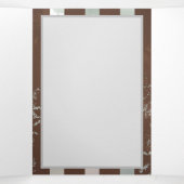 Steampunk時計とターコイズバラオンストライプの 三つ折りカード (内部中)