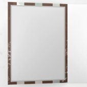 Steampunk時計とターコイズバラオンストライプの 三つ折りクリスマスカード (内部最初)