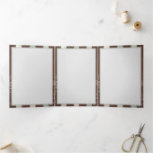 Steampunk時計とターコイズバラオンストライプの 三つ折りクリスマスカード (内部)