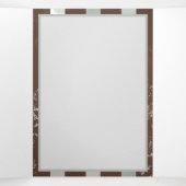 Steampunk時計とターコイズバラオンストライプの 三つ折りクリスマスカード (内部中)