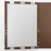 Steampunk時計とターコイズバラオンストライプの 三つ折りプログラム (内部最初)