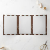 Steampunk時計とターコイズバラオンストライプの 三つ折りプログラム (内部)