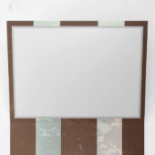 Steampunk時計とターコイズバラオンストライプの 三つ折り招待状 (内部最初)